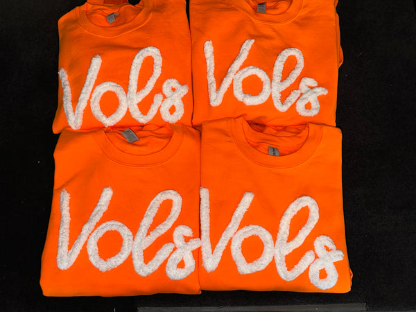 TN Orange sweatshirt with Vols chenille embroidery