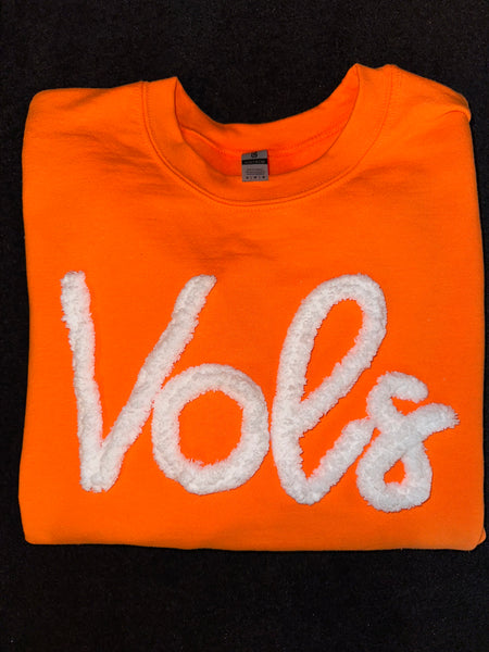 TN Orange sweatshirt with Vols chenille embroidery