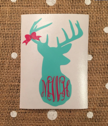 Deer Monogram Decal