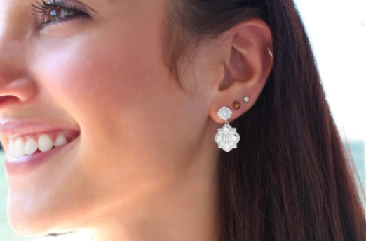 Vivica Monogrammed Quarterfoil Earrings