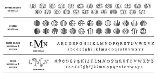 Lerissa's Monogram Fonts